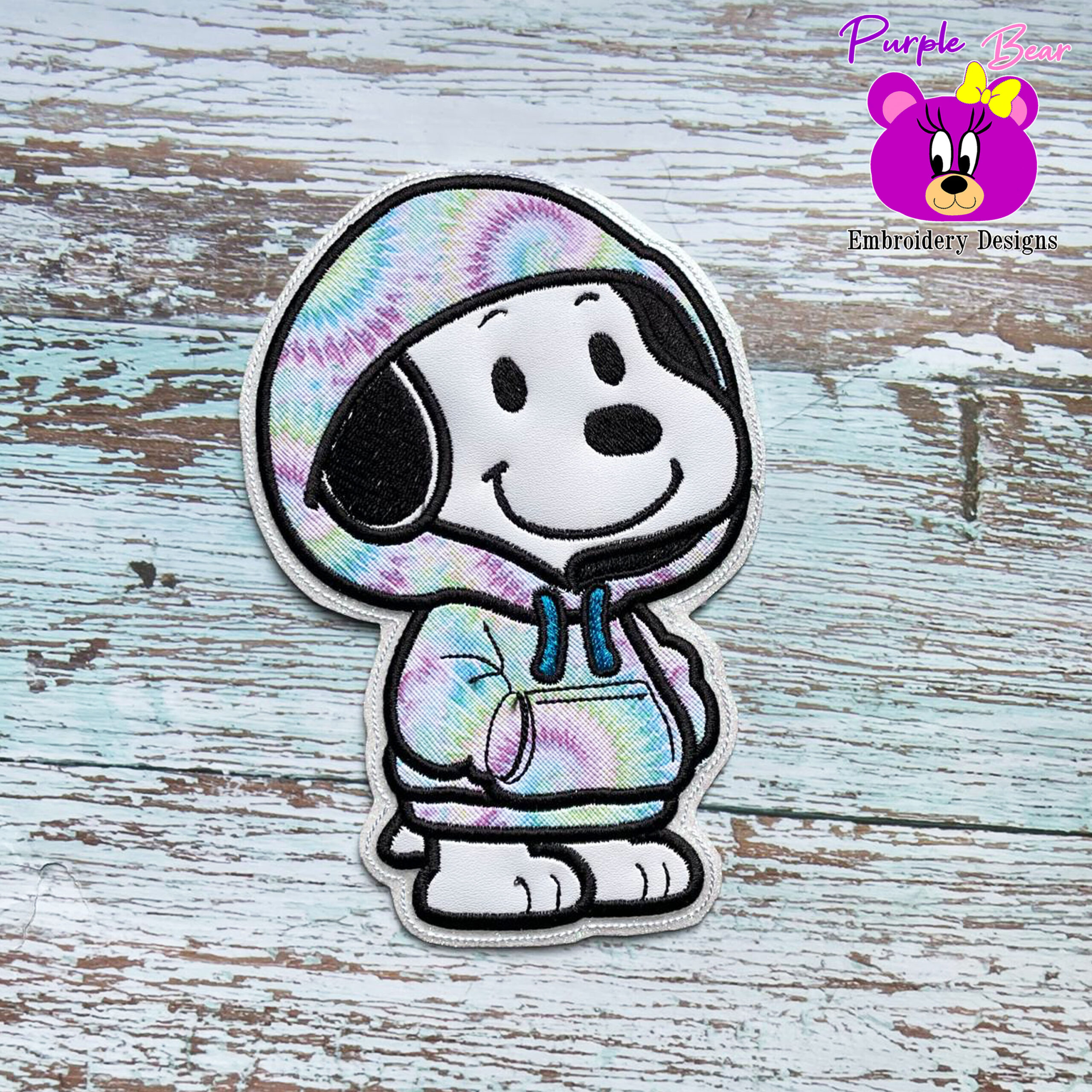 White Dog in a hoodie, 4 Sizes