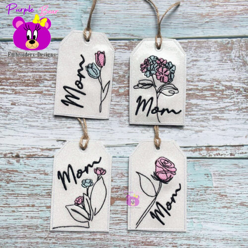 Mom, Mum, Mam Tag Set 4 Designs