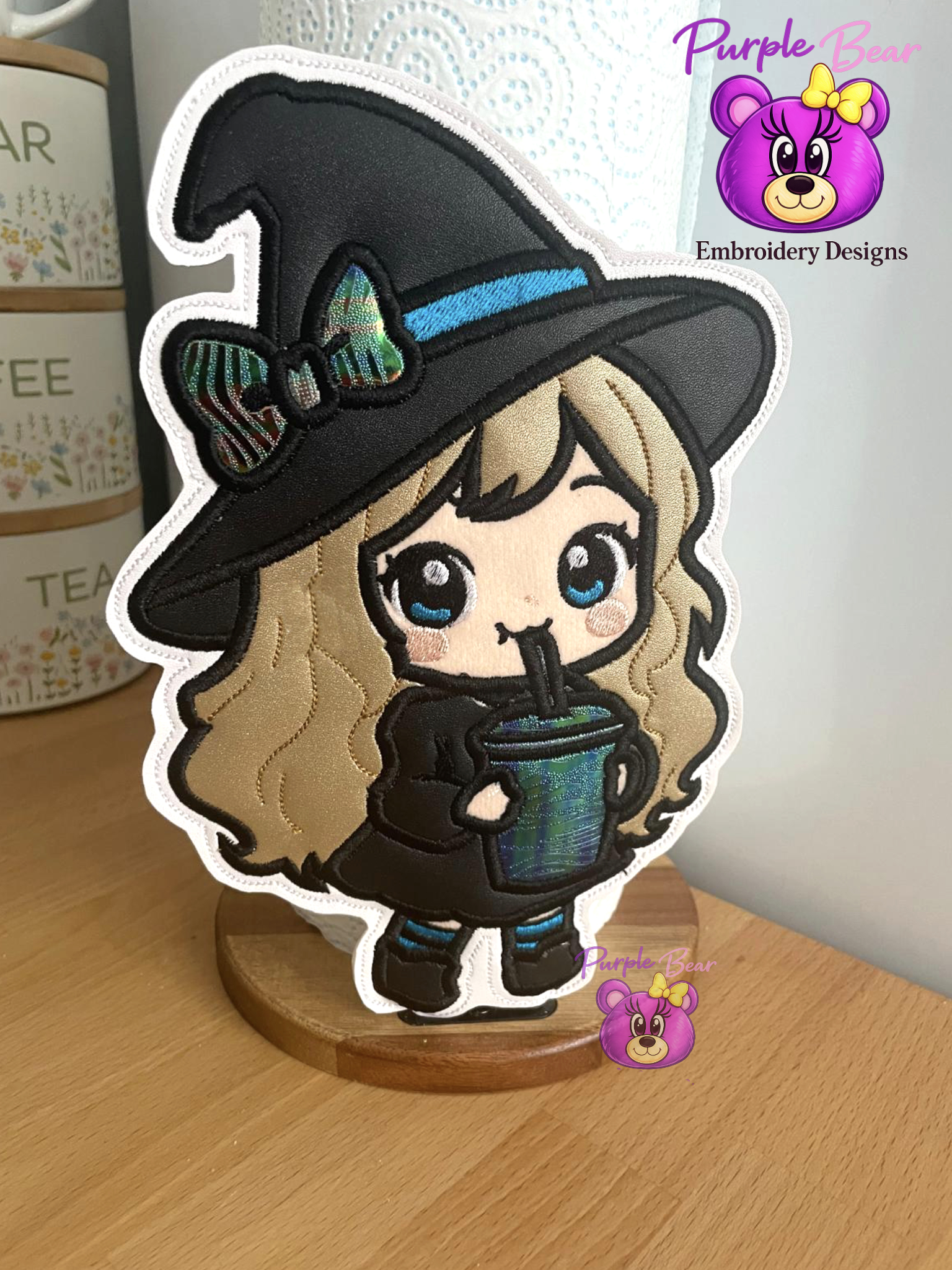Cute Witch Drinking 4 Sizes