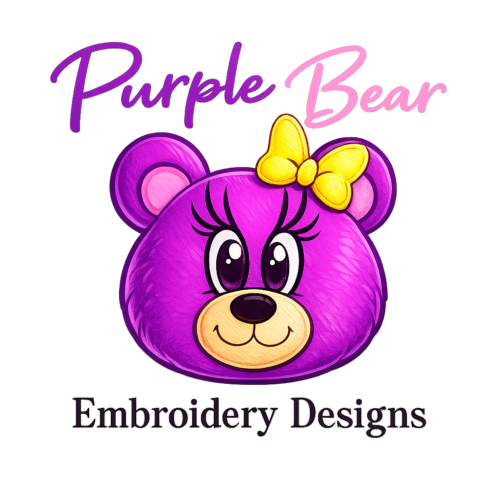 Purple Bear Embroidery Designs