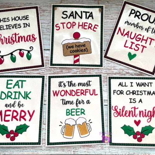 Christmas Hangers, 6 designs 3 sizes, French Also included