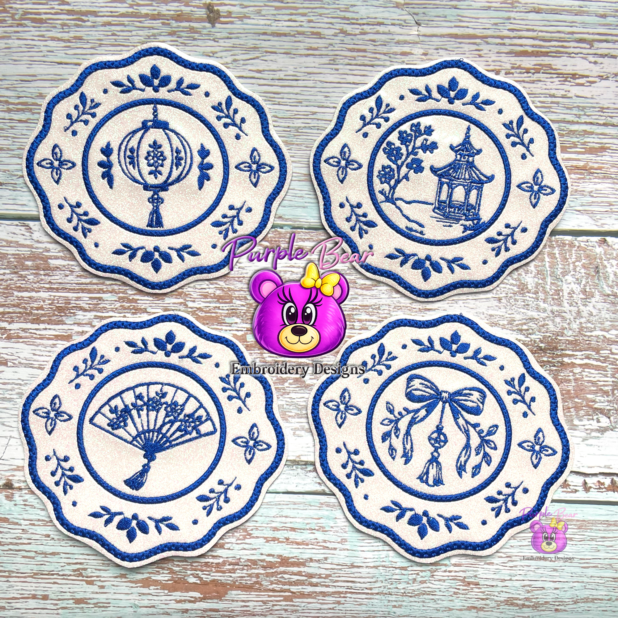 Chinoiserie Style Plates 4 designs, 3 sizes